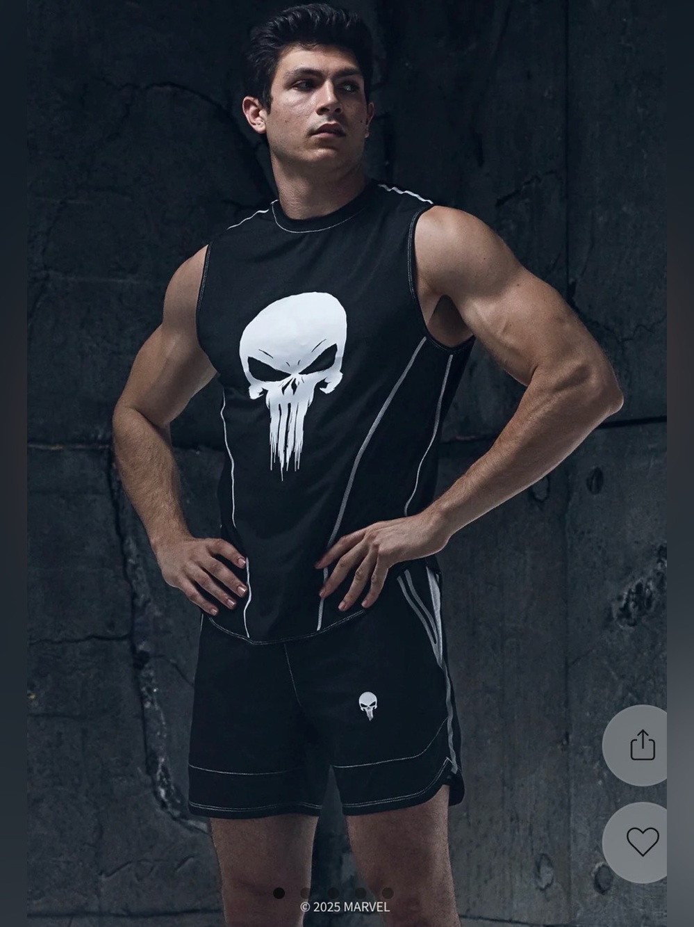 Men's Black SUPERX Sleeveless Graphic Muscle Tee with Punisher Symbol
